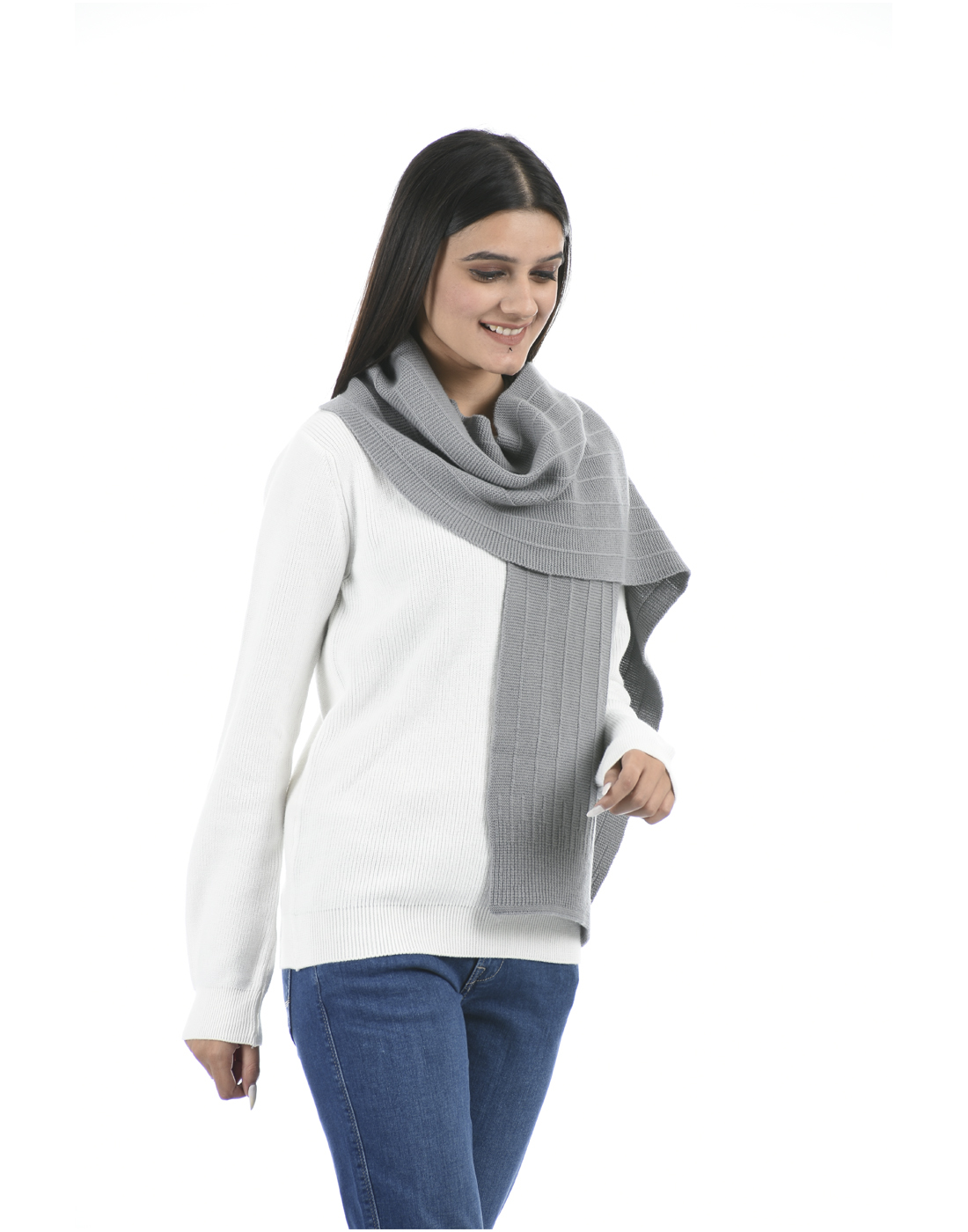 Portobello Wome Casual Wear Grey Muffler